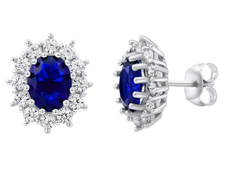 Silvego Orecchini In Argento Con Zaffiro Blu Sintetico Kate Jjj985Eb