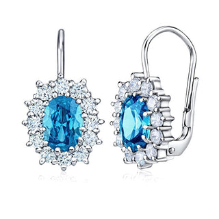 Silvego Orecchini In Argento Con Topazio Ovale Blu Sintetico Silvegob31571-B