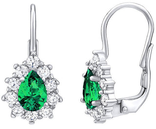Silver Orecchini con green Swarovski stone Created Stones SILVEGO31866G