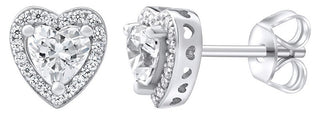 Silvego Orecchini A Cuore In Argento Con Swarovski ® Zirconia Mwe02140