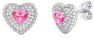 Silvego Orecchini A Cuore In Argento Susan Con Zirconi Rosa E Trasparenti Brilliance Mw11360Ep