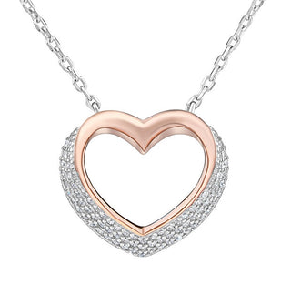Silvego Collana Bicolore In Argento Cuore Con Zirconi Lps0243R