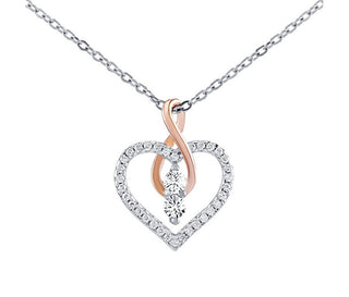 Silvego Heart and Infinity Shaped Pendant Necklace in Sterling Silver Camilla with Brilliant Zircons Dcc1607028N 