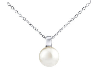 Silvego Silberkette mit Kristallen Swarovski® Weiße Perle 12 Mm Lps061912Psww (Kette, Anhänger) 