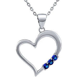 Silvego Collana In Argento Cuore Con Ciondolo A Forma Di Cuore Con Swarovski Zirconia Blu Silvego11580Nb