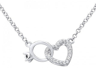 Silvego Collana In Argento A Forma Di Cuore Con Anello Mwn01149