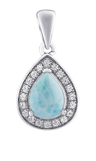 Silvego Ciondolo Brisa In Argento Sterling Con Larimar Autentico E Zirconi Brillanti Jjj1141Plr