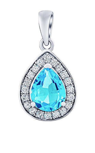 Silvego Ciondolo In Argento Brisa Con Topazio Blu Svizzero E Zirconi Brillanti Jjj1141Pts
