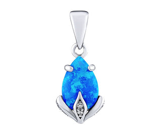 Silvego Ciondolo Clarissa In Argento Con Opale Blu E Zirconi Brillanti Jjj1267Pb