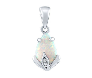 Silvego Silver Clarissa Ciondolo con White Opal e Brilliance Zirconia JJJ1267PW