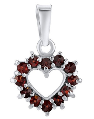 Silvego Ciondolo A Forma Di Cuore In Argento Con Veri Granati Cechi Silvegob180041