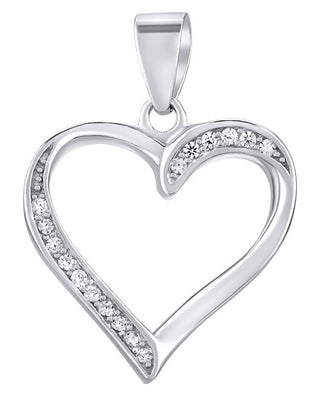 Silvego Ciondolo A Forma Di Cuore In Argento Con Zirconi Trasparenti Lps2091