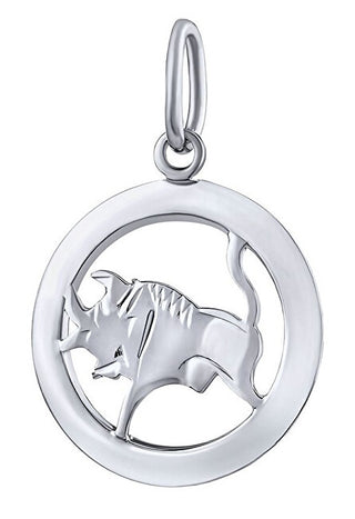 Silver Ciondolo zodiac sign Taurus - round SILVEGOB10283S05