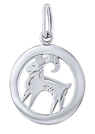 Silver Ciondolo zodiac sign Capricorn - round SILVEGOB10283S01