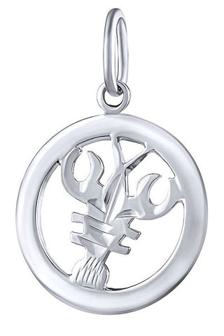 Silver Ciondolo zodiac sign Cancer - round SILVEGOB10283S07