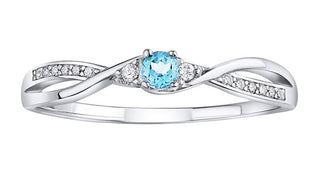 Silvego Silver Anello con blue Topaz e Brilliance Zirconia JJJR1100TS - Circonferenza: 54 mm