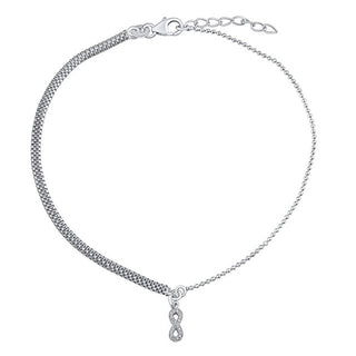 Silvego Silver Chain on Ellie's Leg with Infinity and Brilliance Zirconia Zt86751A 