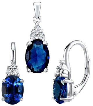 Silvego Set In Argento Jenner Con Zaffiro Lps1381Lb (Orecchini, Pendente)