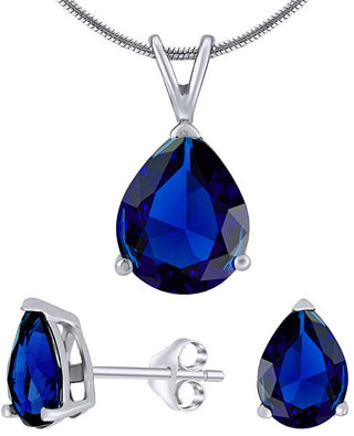 Silvego Silber-Set mit dunkelblauem Kristall Jjjs4Tm5 (Ohrringe, Anhänger) 