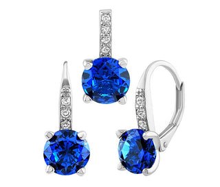 Silvego Set Di Gioielli In Argento Con Spinello Sintetico Bellino - Orecchini E Pendente Lps1274Sbsp