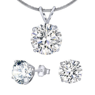 Silvego Set Di Gioielli In Argento Con Cristallo Trasparente Jjjs5Rc1 (Orecchini, Pendente)