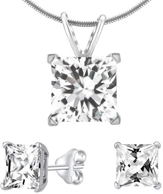 Silvego Set Di Gioielli In Argento Con Cristallo Trasparente Jjjsq55 (Orecchini, Pendente)
