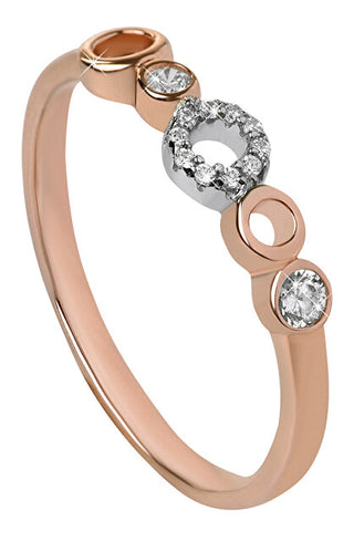Silver cat Bicolor da donna Anello con zircons Bicolor SC345 - Circonferenza: 58 mm