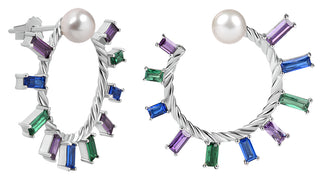 Silver Cat Orecchini Da Donna Con Zirconi E Perle Sc350