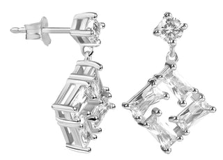 Silver Cat Pendientes de mujer de plata con circonitas Sc335 