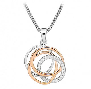 Silver Cat Elegante Collana Bicolore Con Zirconi Sc406
