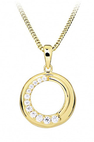 Silver Cat Bellissima Collana Con Zirconi Cubici Placcati In Oro Sc492 (Catena, Pendente)