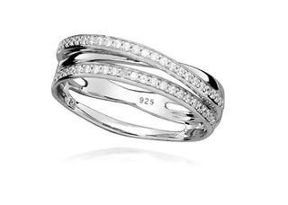 Elegant silver Anello con cubic zirconia Beauty SC586 - Circonferenza: 54 mm
