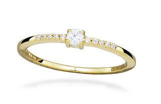 Silver cat Beautiful gold plated Anello con cubic zirconia SC553 - Circonferenza: 58 mm