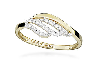 Silver cat Charming Gold Plated Cubic Zirconia Anello SC567 - Circuit: 60 mm
