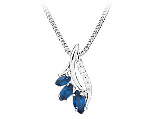 Silver Cat Collana Moda Con Zirconi E Cristallo Zaffiro Sc385