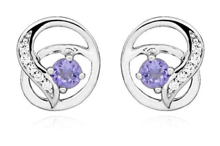 Silver Cat Orecchini In Argento Con Ametiste Sintetiche Sc458