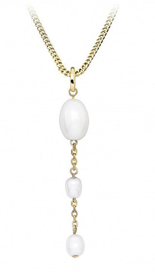 Silver Cat Delicata Collana Di Perle Vere Placcate In Oro Sc513 (Catena, Pendente)