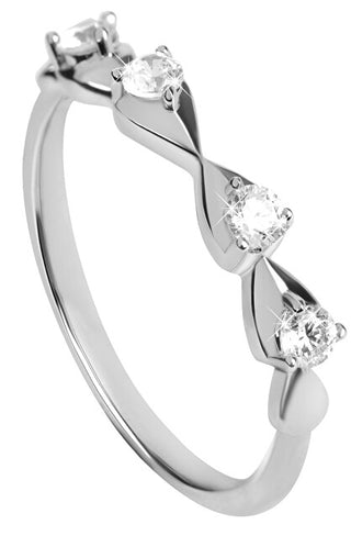 Delicate silver Anello con zircons Beauty SC323 - Circonferenza: 56 mm