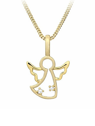 Silver cat Gold-plated Angel Collana con zircons SC642 (chain, Ciondolo)