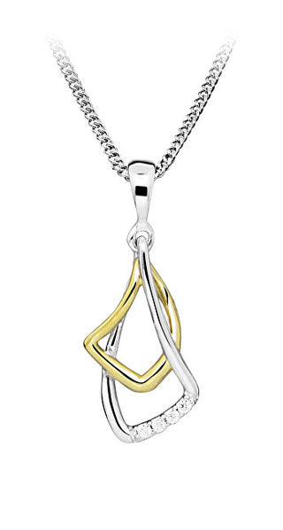 Silver cat Charming Bicolor Cubic Zirconia Collana SC467 (Chain, Ciondolo)