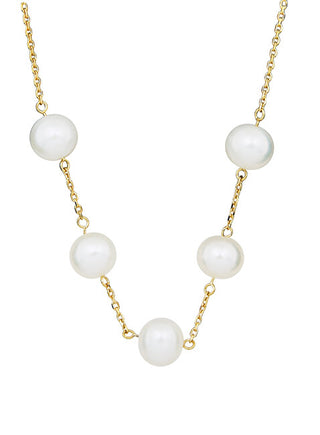Silver cat Charming Gold Plated Freshwater Pearl Collana SC552