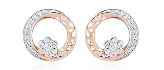 Silver Cat Pendientes bicolor románticos con circonitas Sc432 