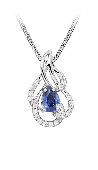SC469 Synthetic Tanzanite Silver Collana (Chain, Ciondolo)