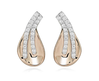 Stylish silver Orecchini con zircons Bicolor SC607