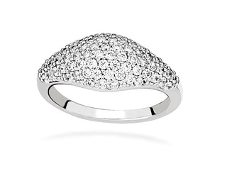 Glittering silver Anello con cubic zirconia Beauty SC641 - Circonferenza: 56 mm