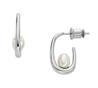 Skagen Orecchini Ad Anello Con Perla Artificiale Agnethe Skj1797040