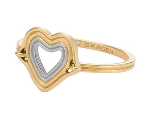 Skagen Delicato Anello A Cuore Placcato Oro Karian Skj1680998 - Circuito: 54 Mm