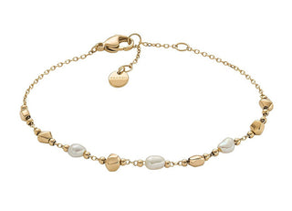 Skagen Bracciale Placcato Oro Abbinato Con Perle Vere Agnethe Skj1880710