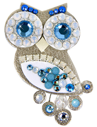 Sovičky Small oval turquoise-silver brochure