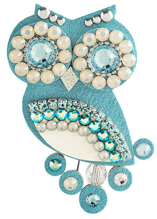Sovičky Original blue metallic owl Spilla